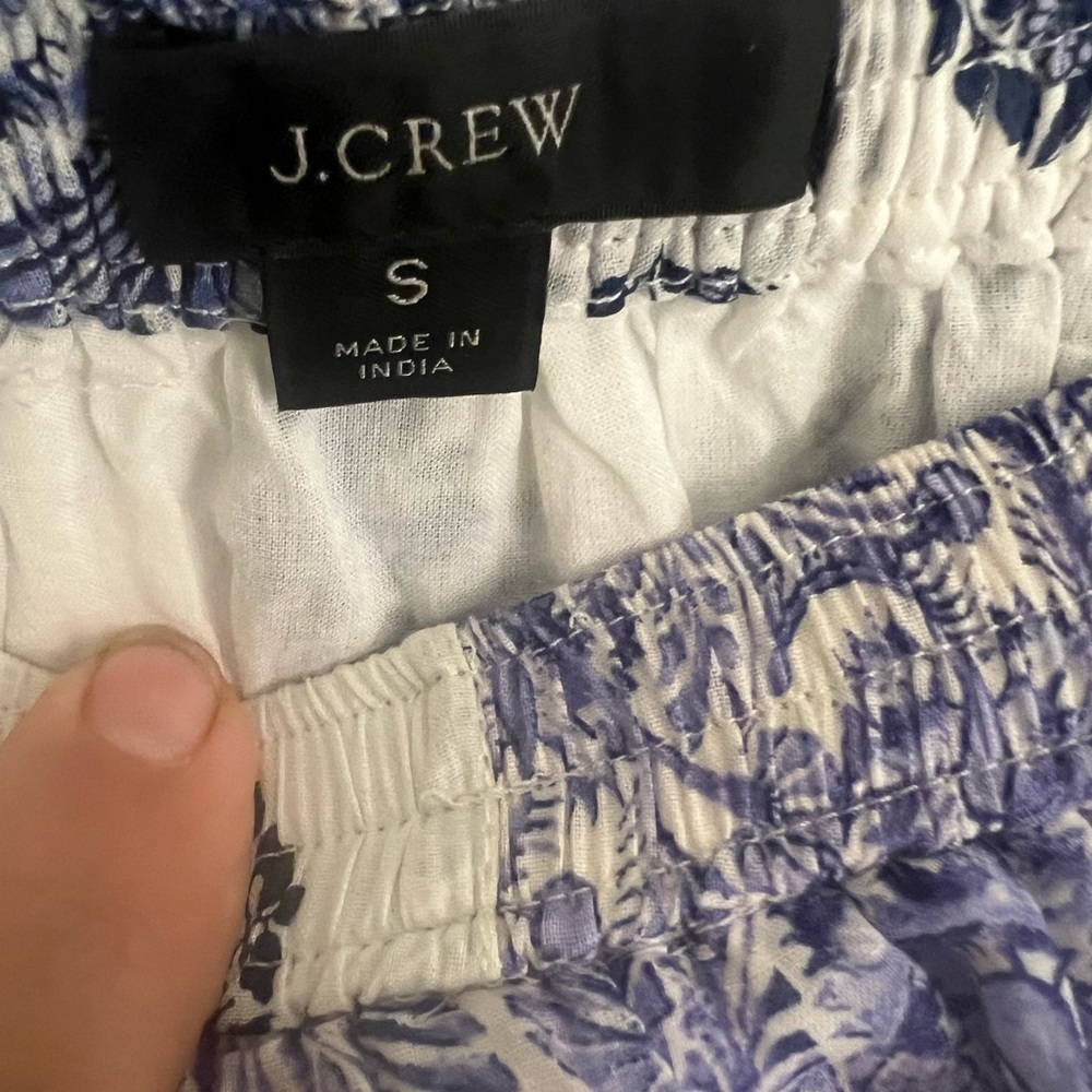 J.Crew side slit patchwork maxi skirt set with cropped top. Blue and white sz S - Picture 15 of 15